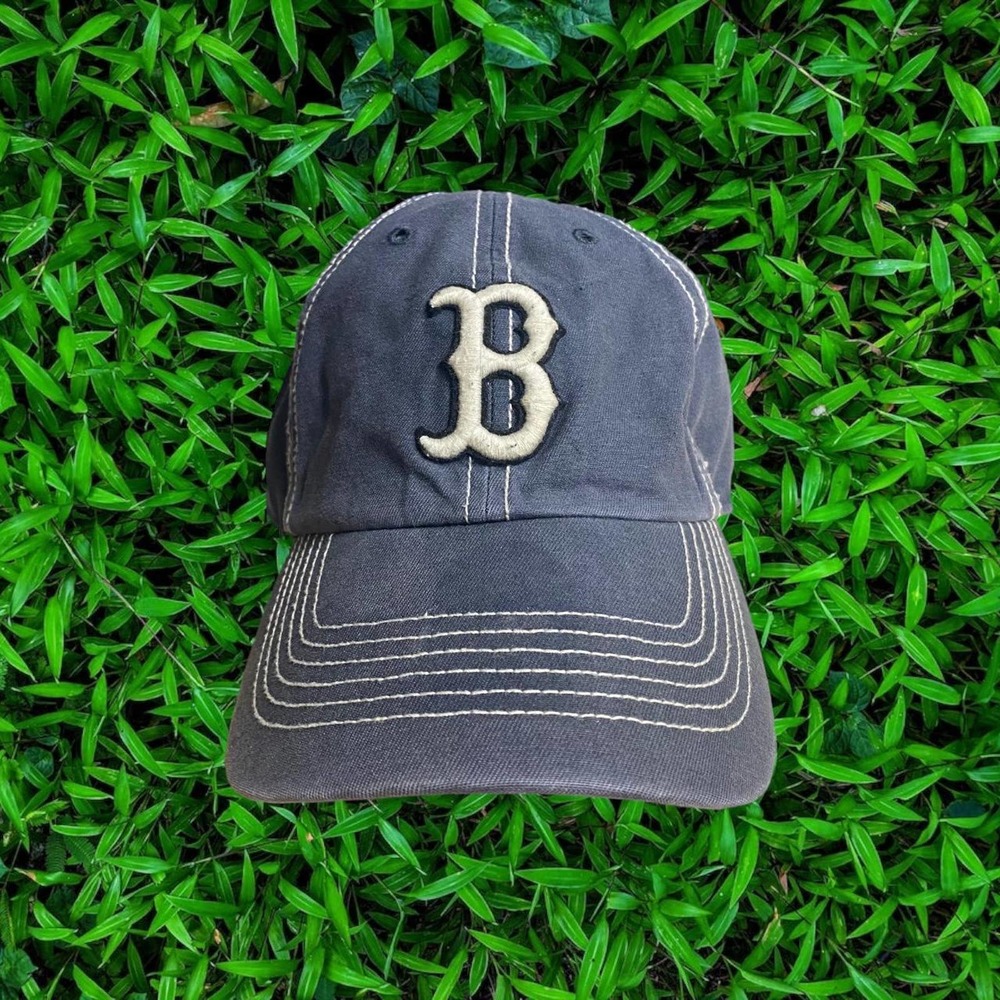 Boston Red Sox Baseball '47 Brand Black Cotton Strapback Dad Cap Hat